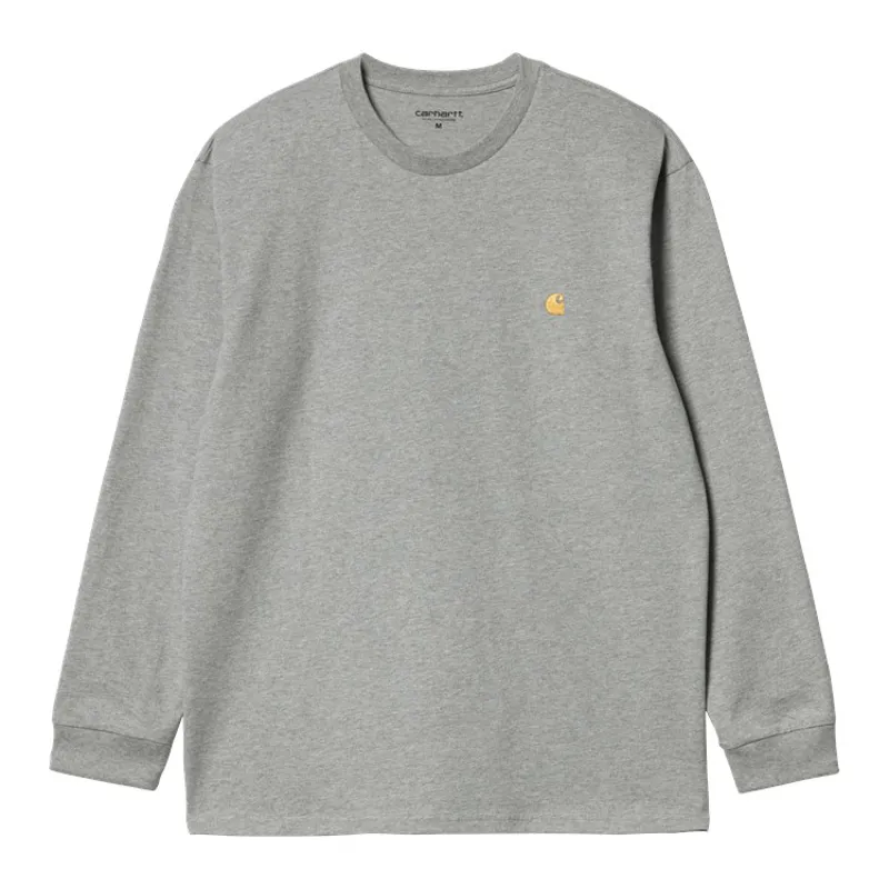 Carhartt WIP L/S Chase T-Shirt - Grey Heather/Gold